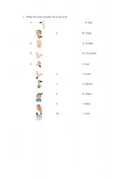 English worksheet: Body part worksheet