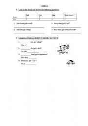 English worksheet: HAVE /HAS GOT