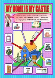 English Worksheet: MY HOME IS MY CASTLE -Outside parts of a house