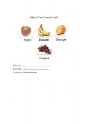 English worksheet: What is Your Favorite Fruit?
