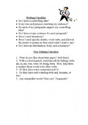 English worksheet: writing checklist