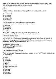 English worksheet: Make/Do