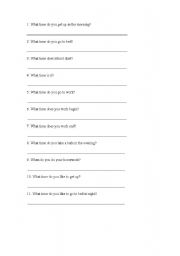 English worksheet: TIME QUESTIONS