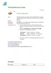 English Worksheet: past continuous