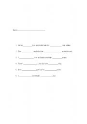 English Worksheet: Sentences with can and cant
