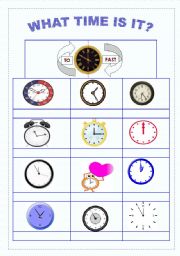 English Worksheet: WHAT TIME IS IT?