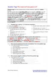 English Worksheet: Question Tags I