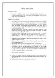 English Worksheet: Never been kissed