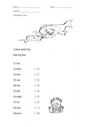 English worksheet: Color and list