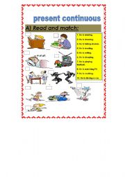 English Worksheet: present continuous