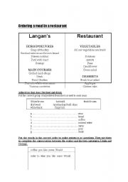 English Worksheet: Ordering a meal