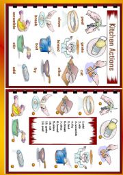 English Worksheet: Kitchen actions