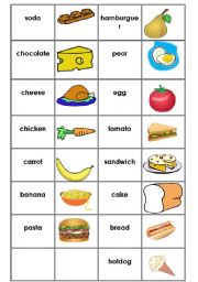 English Worksheet: food domino 2