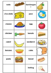 English Worksheet: food domino 2