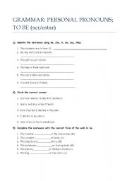English Worksheet: TO BE, TO HAVE, PRESENT SIMPLE