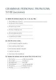 English worksheet: TO BE, TO HAVE, PRESENT SIMPLE