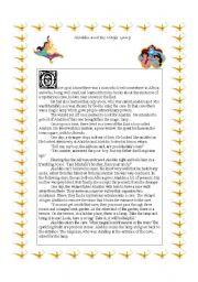 English Worksheet: Aladdin and the magic lamp