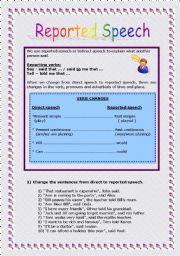 English Worksheet: Reported Speech