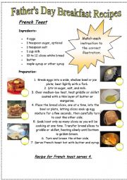 English Worksheet: Fathers Day Breakfast Recipes...french toast