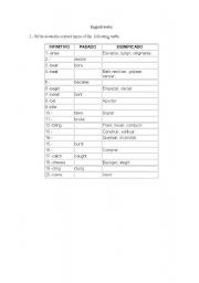 English Worksheet: verbs