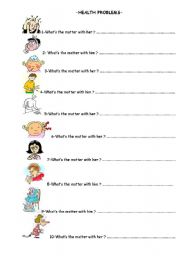 English Worksheet: health problems