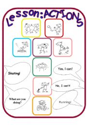 English Worksheet: Actions Lesson Plan