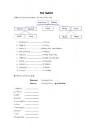 English worksheet: family