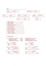 English worksheet: Family,Simple Present, Frequency and Jobs