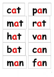 English Worksheet: short vowel word card
