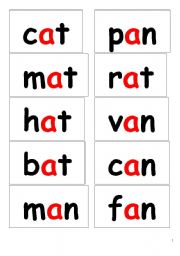 English worksheet: short vowel word card