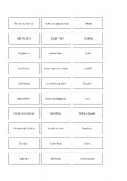 English Worksheet: Comparative match up