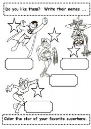 English worksheet: Superhero Vocabulary