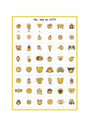 English Worksheet: He, she or it? (make sure sts know the difference between them)