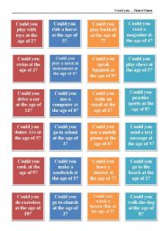 English Worksheet: Could You Boardgame