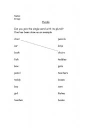 English Worksheet: Plurals