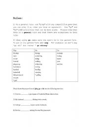 English worksheet: Play Go Do - Worksheet & Conversation Activity