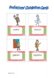English Worksheet: Profession Cards - Set 2