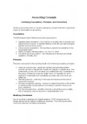 English worksheet: Accounting Concepts