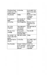 English Worksheet: Question and Answer Bingo