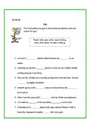 English worksheet: Past simple irregular verbs