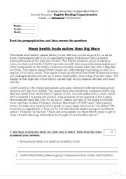 English Worksheet: healthy and salty meals 