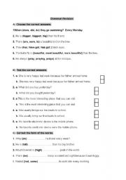 English worksheet: Grammar revision