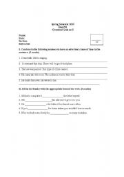 English Worksheet: ADVERBIAL CLAUSE AND IF CLAUSE