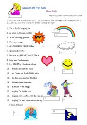 English Worksheet: Singing in the rain