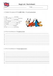 English Worksheet: Verb to be