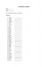 English worksheet: Opposites test