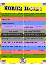 English Worksheet: Color idioms