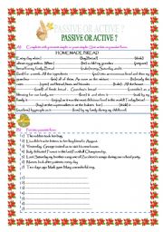 English Worksheet: PASSIVE OR ACTIVE? Present simple and past simple active and passive forms