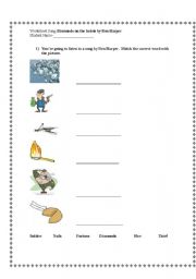 English Worksheet: Ben Harper-Diamonds On The Inside 