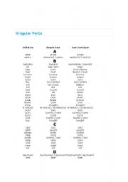 English Worksheet: Irregular Verbs
